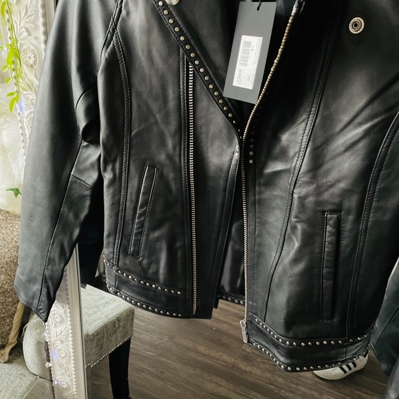 The Kooples Leather Moto Jacket New - Picture 10 of 12